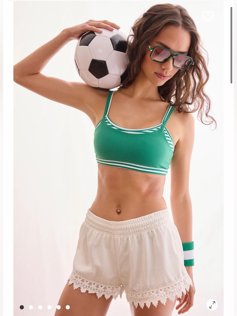 Athletic shorts with lace trim. New with tags